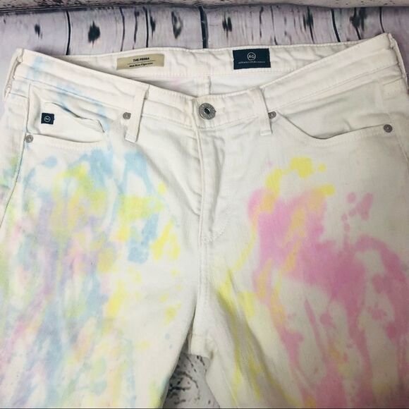 AG Adriano Goldschmied Painted White The Prima Mid Rise Cigarette Denim Jeans 28 - Picture 10 of 12